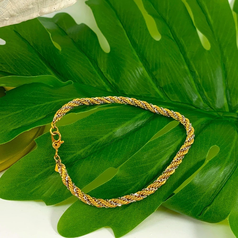 Vintage Monet Two-toned Rope Chain Bracelet